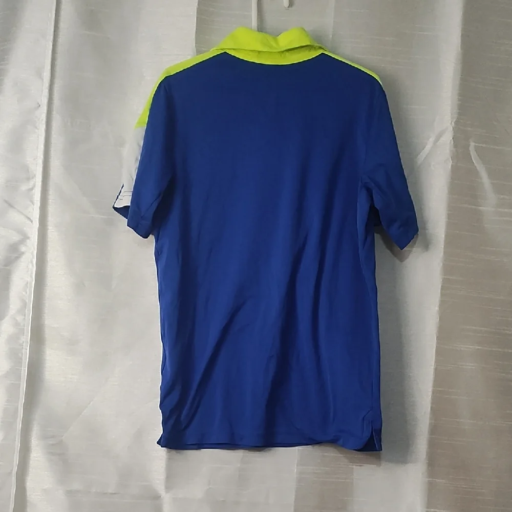 Nike‎ Dri-FIT Blue and Neon Yellow Polo